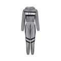 Women Fashion 3M Reflective Stripe Tracksuits Girl 2PCS Sweatsuit Sportwear